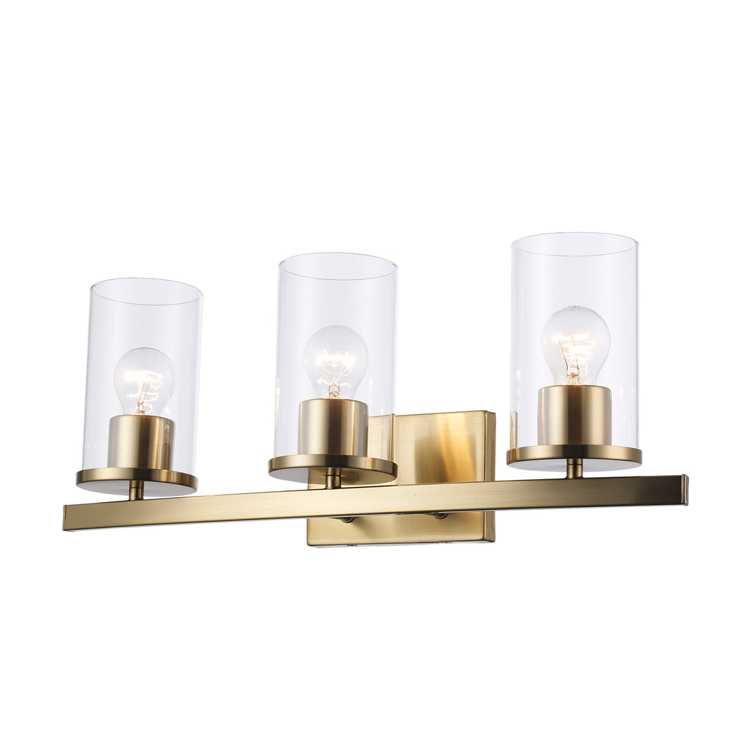Carter 3 - Light Modern Vanity with Clear Glass - Antique Gold | 72043 AG