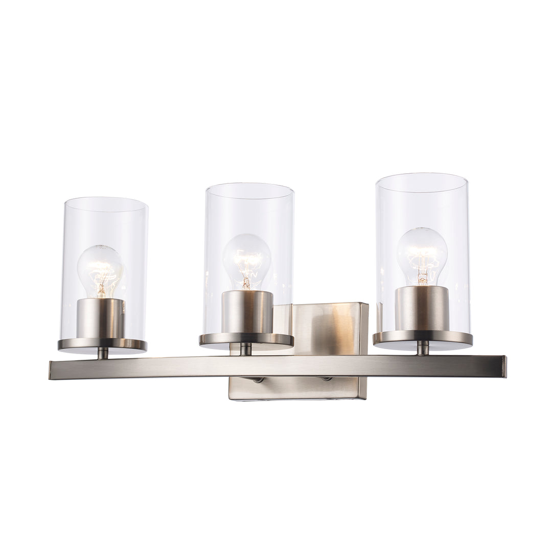 Carter 3 - Light Modern Vanity with Clear Glass - Brushed Nickel | 72043 BN