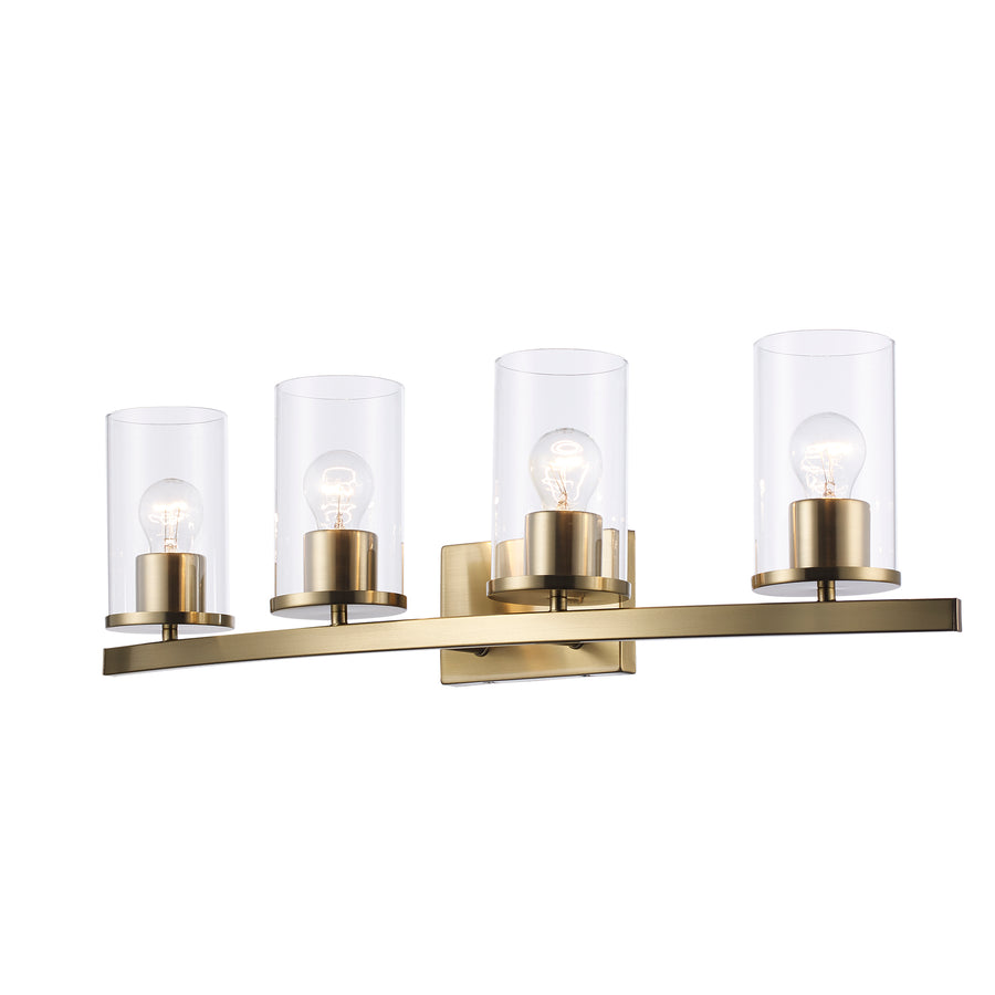 Carter 4 - Light Modern Vanity with Clear Glass - Antique Gold | 72044 AG