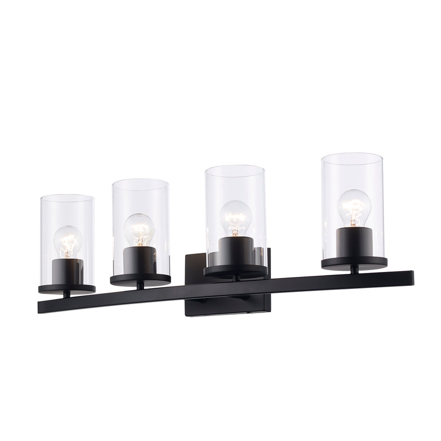 Carter 4 - Light Modern Vanity with Clear Glass - Black | 72044 BK