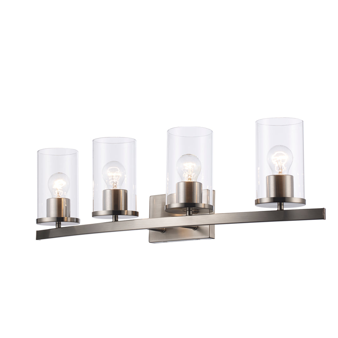 Carter 4 - Light Modern Vanity with Clear Glass - Brushed Nickel | 72044 BN