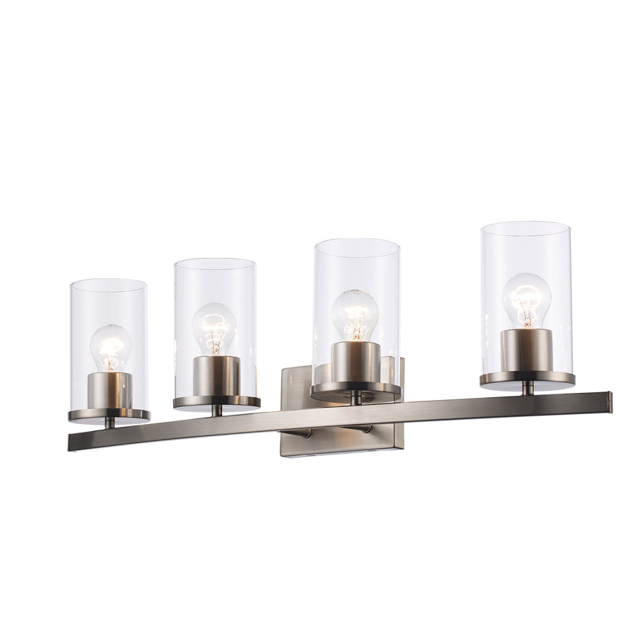Carter 4 - Light Modern Vanity with Clear Glass - Brushed Nickel | 72044 BN