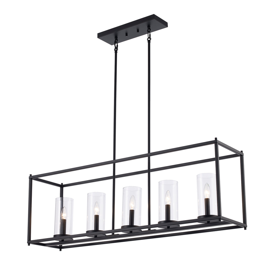 Carter 5 - Light Geometric Linear Pendant - Black | 72047-5 BK