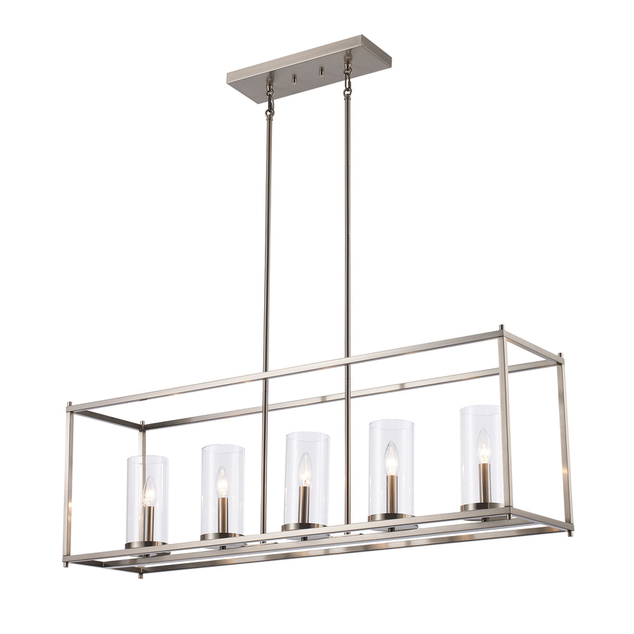 Carter 5 - Light Geometric Linear Pendant - Brushed Nickel | 72047-5 BN