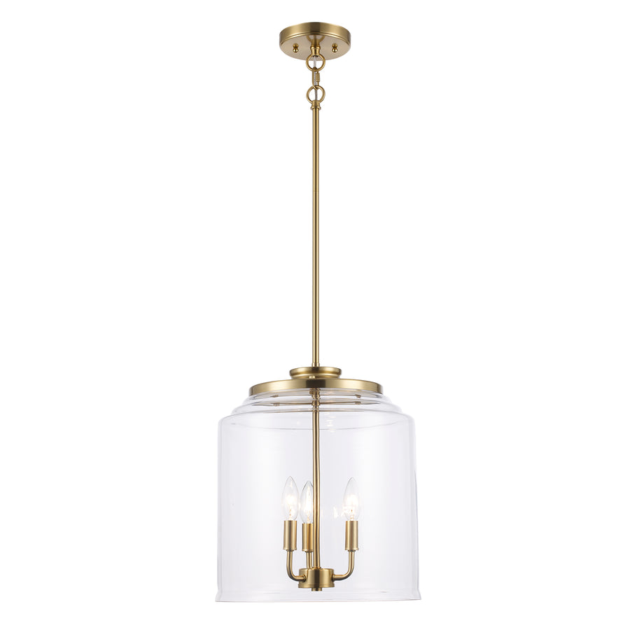 Zoe 3 - Light Pendant with Clear Glass - Antique Gold | 72050-3 AG