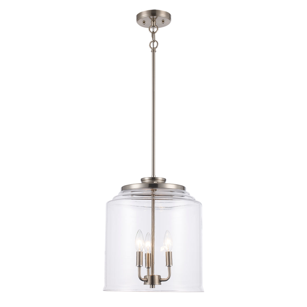 Zoe 3 - Light Pendant with Clear Glass - Brushed Nickel | 72050-3 BN