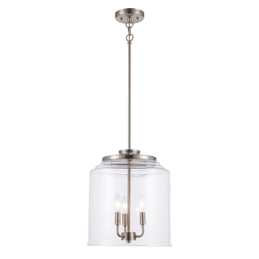 Zoe 3 - Light Pendant with Clear Glass - Brushed Nickel | 72050-3 BN