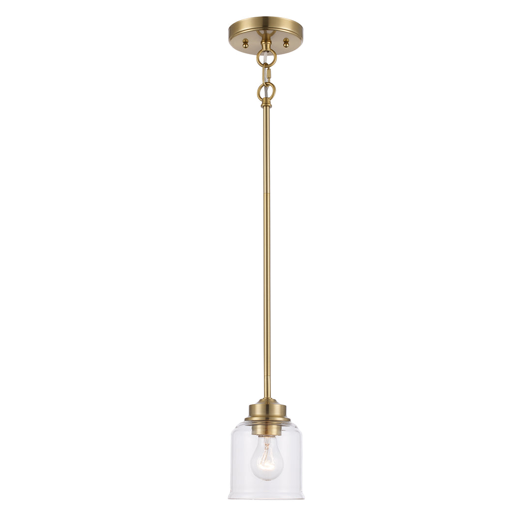 Zoe 1 - Light Single Pendant with Clear Glass - Antique Gold | 72050 AG