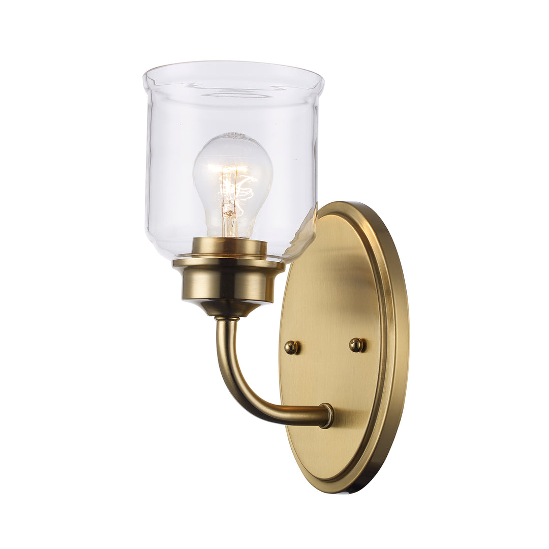 Zoe 1 - Light Wall Sconce with Clear Glass - Antique Gold | 72051 AG