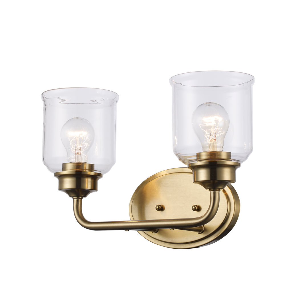 Zoe 2 - Light Vanity with Clear Glass - Antique Gold | 72052 AG