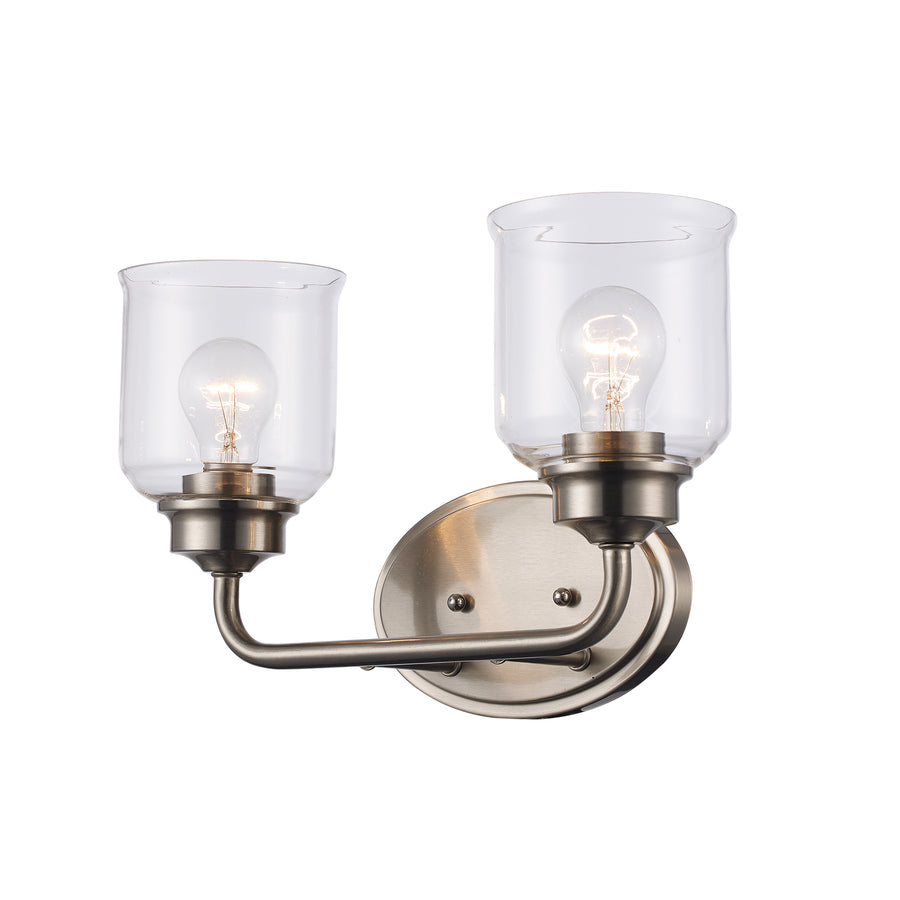 Zoe 2 - Light Vanity with Clear Glass - Brushed Nickel | 72052 BN