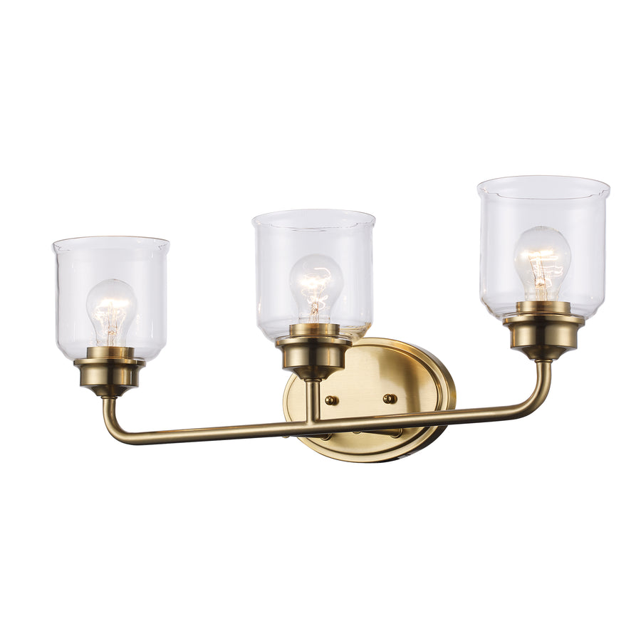 Zoe 3 - Light Vanity with Clear Glass - Antique Gold | 72053 AG