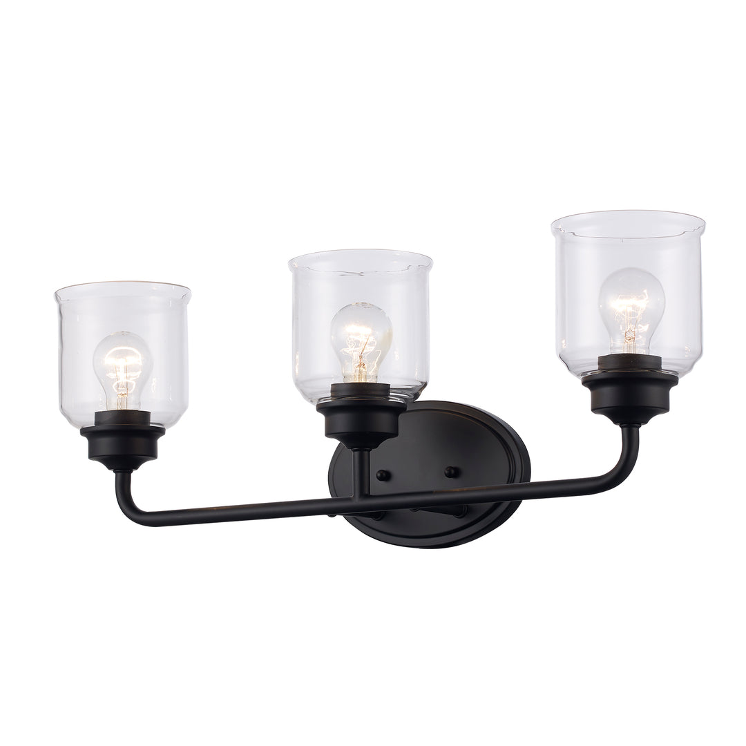 Zoe 3 - Light Vanity with Clear Glass - Black | 72053 BK