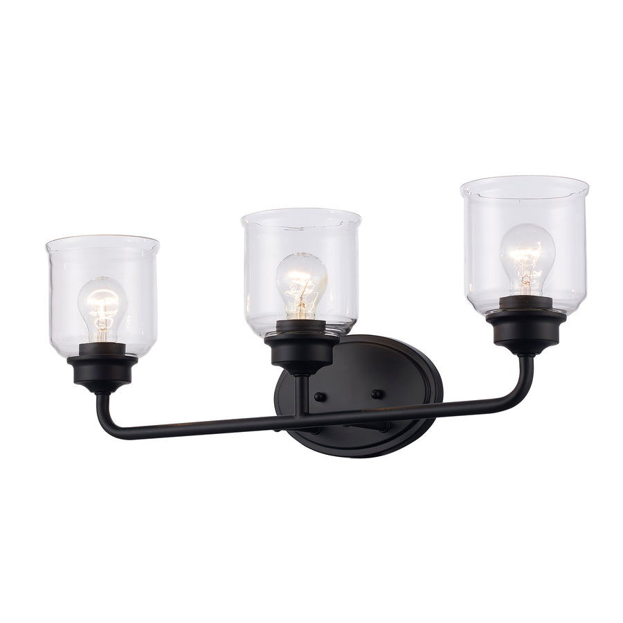 Zoe 3 - Light Vanity with Clear Glass - Black | 72053 BK