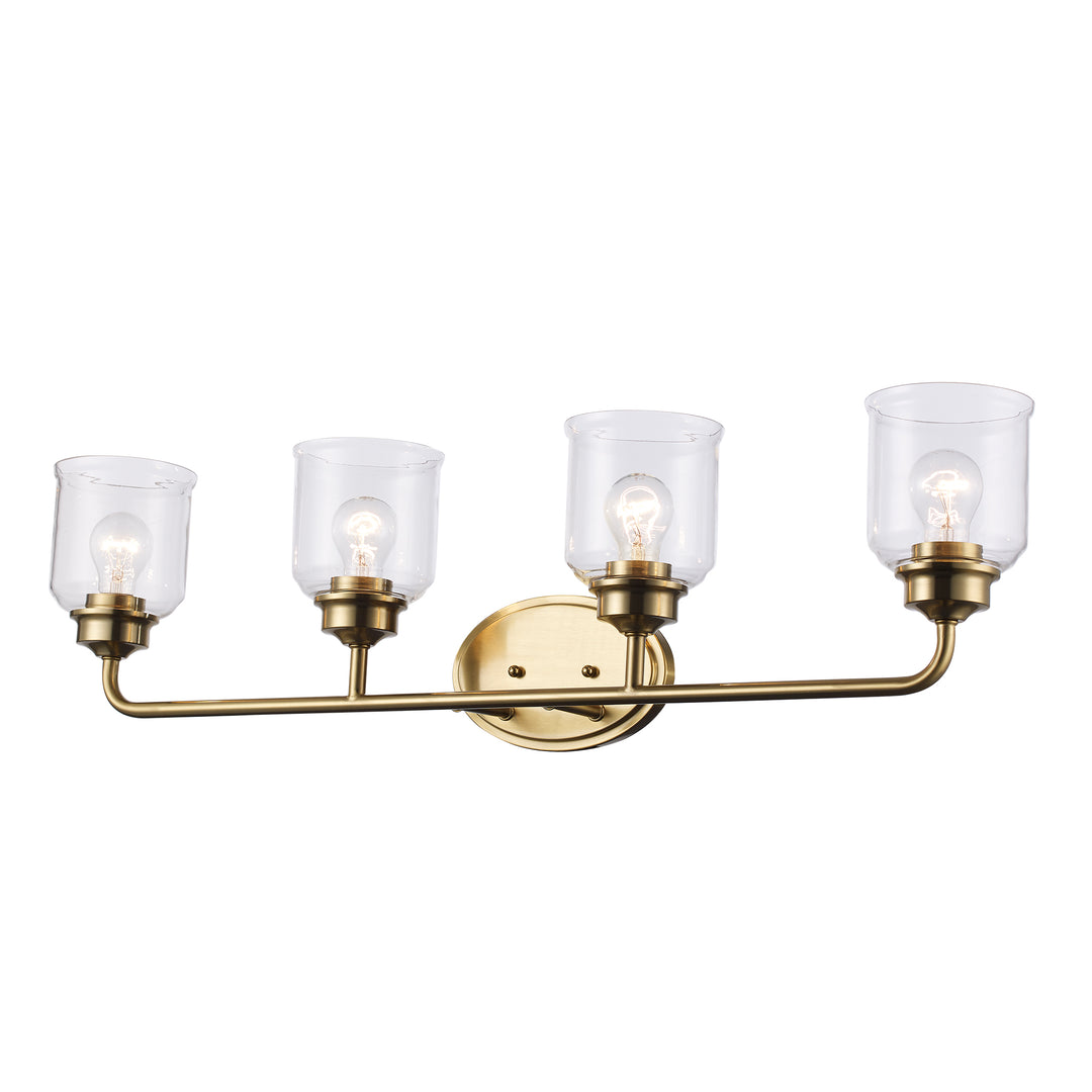 Zoe 4 - Light Vanity with Clear Glass - Antique Gold | 72054 AG