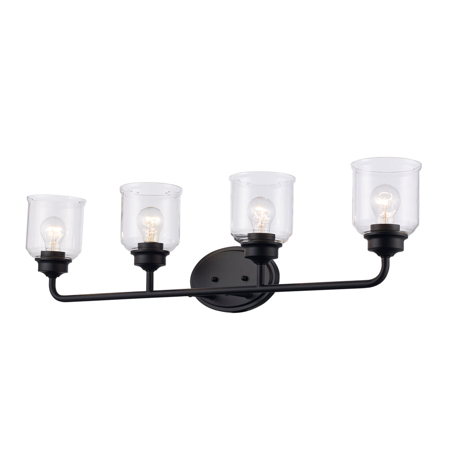 Zoe 4 - Light Vanity with Clear Glass - Black | 72054 BK