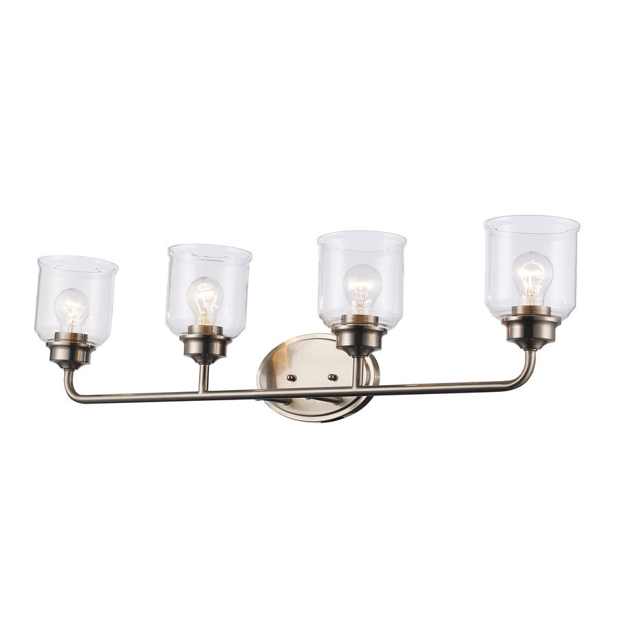 Zoe 4 - Light Vanity with Clear Glass - Brushed Nickel | 72054 BN