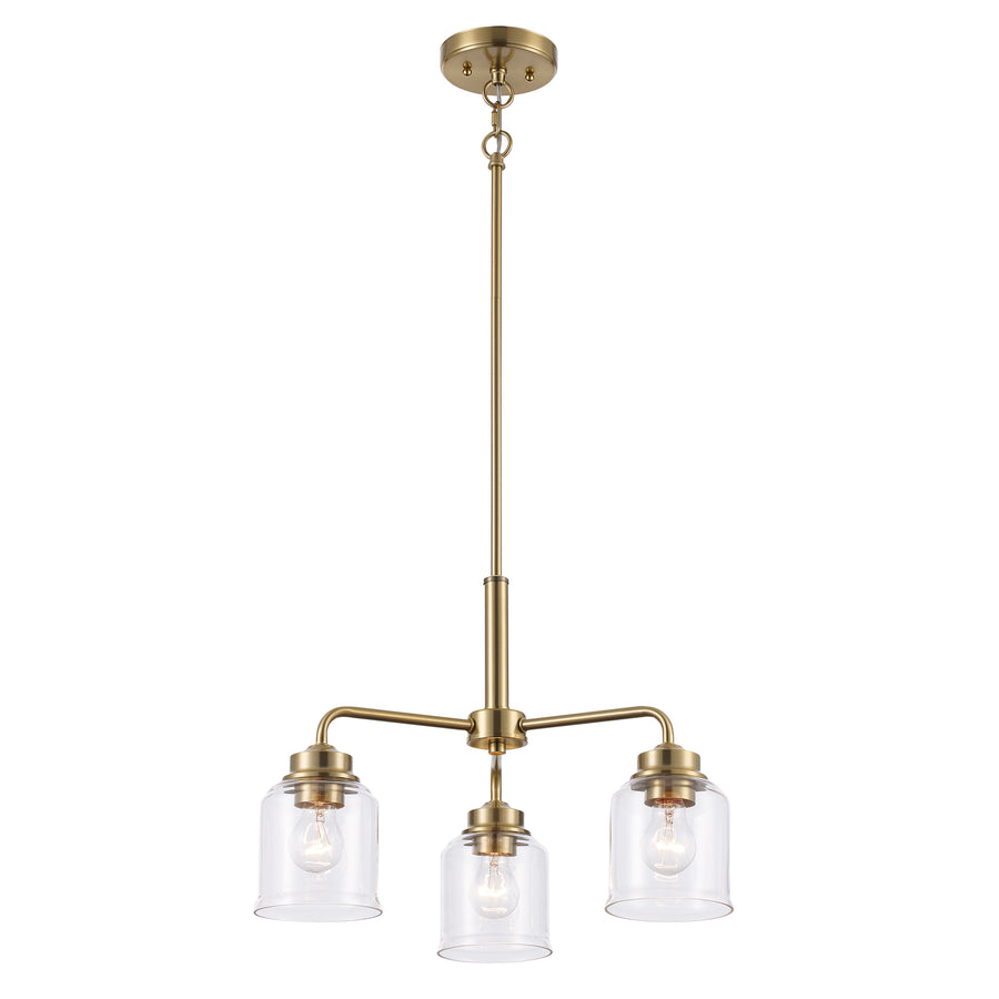 Zoe 3-Light Adjustable Pendant with Clear Glass - Antique Gold | 72055-3 AG