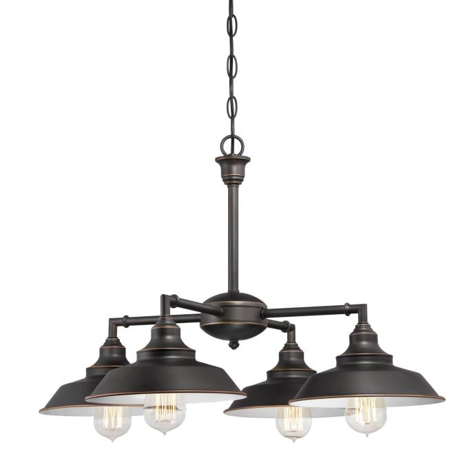 Westinghouse - Iron Hill Four-Light Indoor Convertible Chandelier/Semi-Flush - Oil Rubbed Bronze