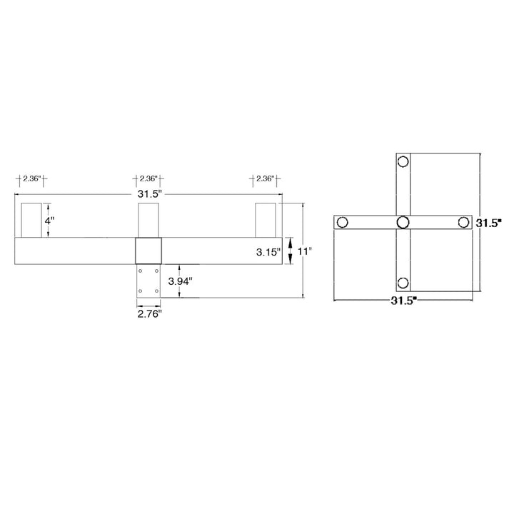 Tenon: Square Bullhorn 4-Head X-Adapter - Bronze