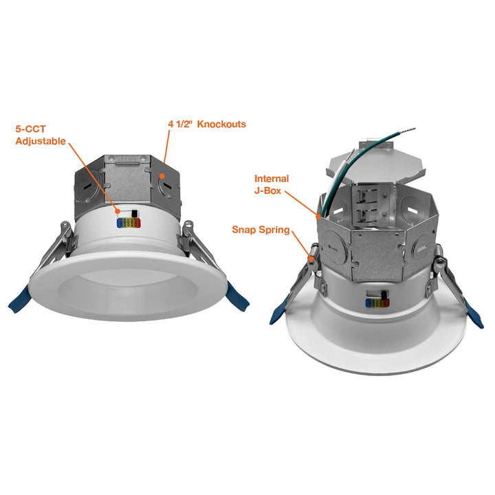 4" Retrofit Downlight: RDL-Line 5-CCT Selectable 15W - White