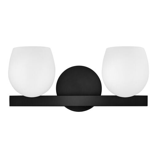 Mae 57022BK-LL  Small Two Light Vanity - Black