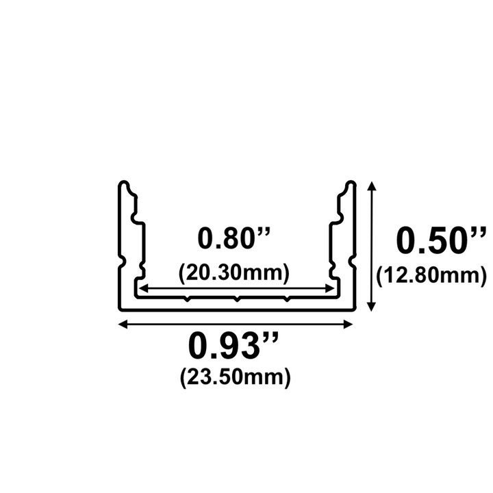 LED Channel - 1951ASL - Surface, 8 ft - Silver