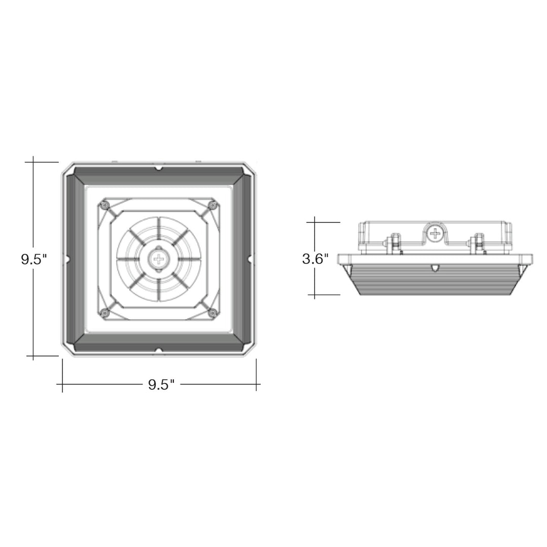 Square Canopy Light: Arcy-Line 3-CCT & 3-Power Select 90W/80W/70W - Bronze