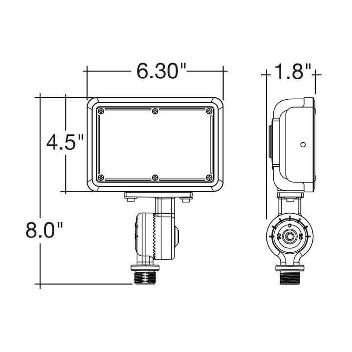 Mini Area Floodlights: XS-Line, 3-CCT & Power Select w/ Photocell 30W - Bronze