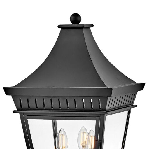 Chapel Hill 27097MB  Large Pier Mount Lantern - Black