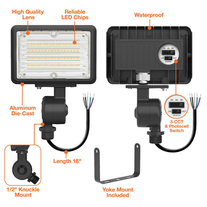 Mini Area Floodlights: XS-Linec 3-CCT Selectable 15W - Black