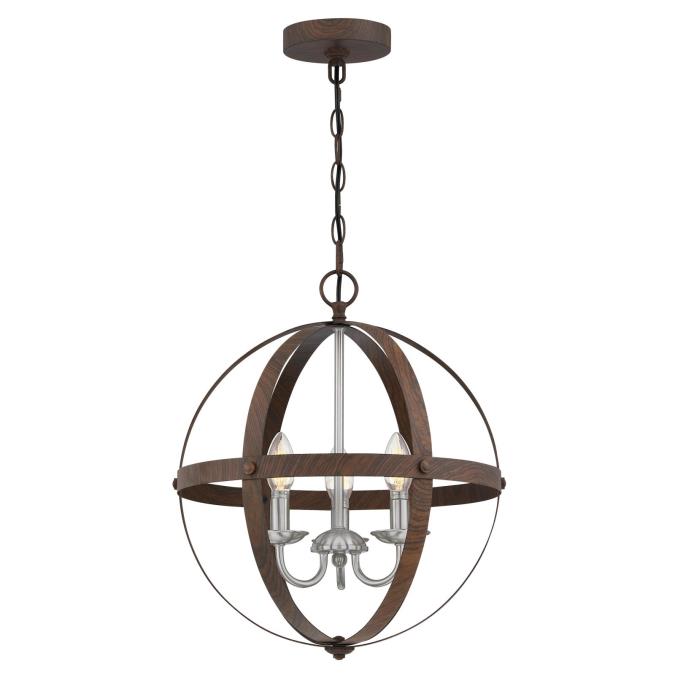 Westing House - Stella Mira Three-Light, Base E12 Lamp - Walnut