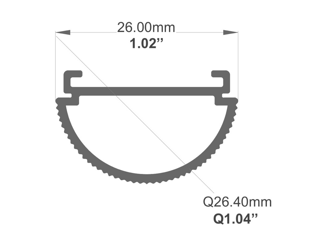 LED Channel - 957ASL - Round, 10 ft - Silver