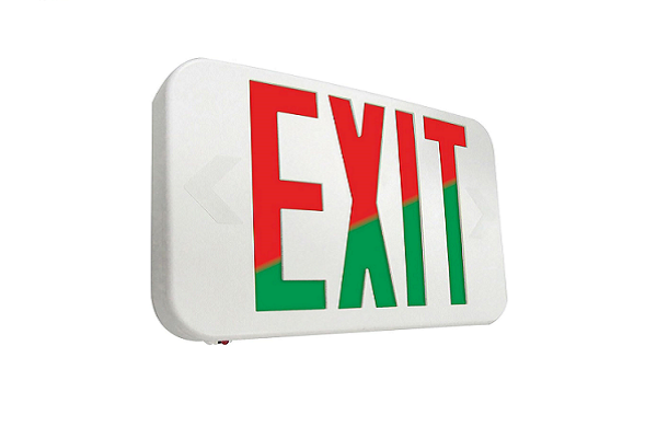 INDOOR EXIT SIGN WITH SELECTABLE FACE & 90 MIN EM BATTERY