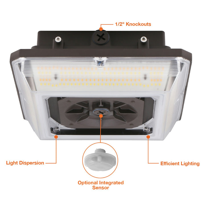 Square Canopy Light: Arcy-Line 3-CCT & 3-Power Select 90W/80W/70W - Bronze