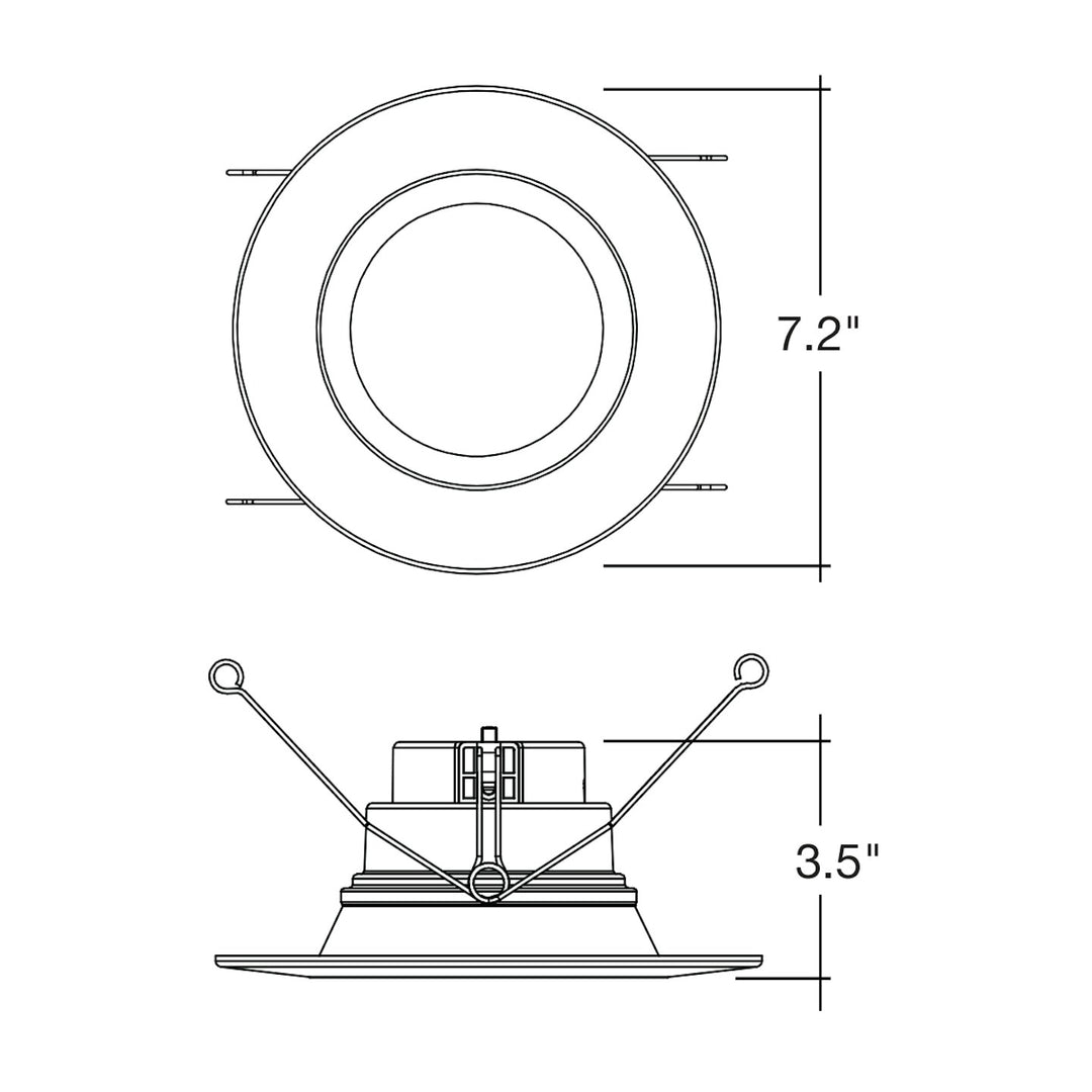 5/6" Retrofit Kit Downlight: RDL-Line 5-CCT Selectable 18W/14W/10W, UNV 120V-277V - White