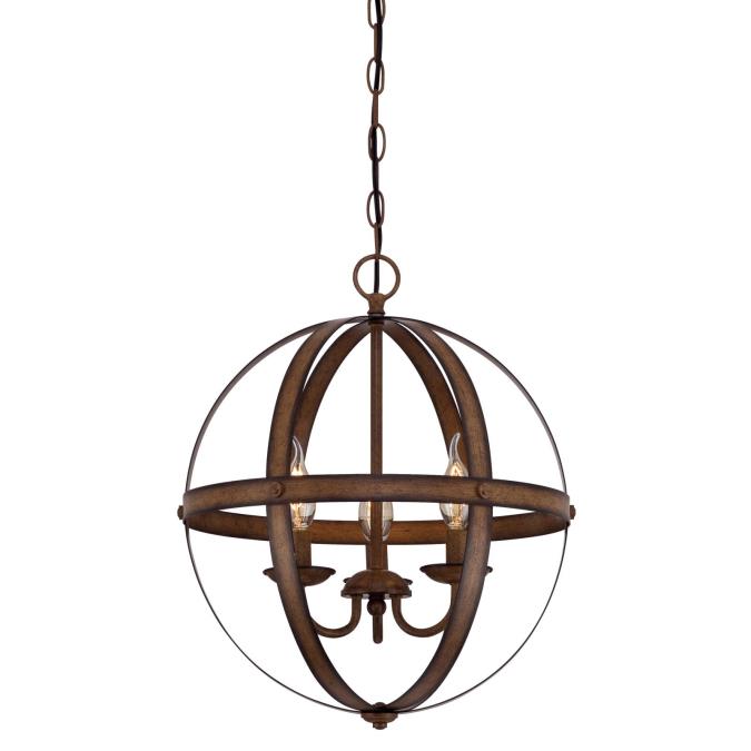 Westing House - Stella Mira Three-Light, Base E12 Lamp - Barnwood