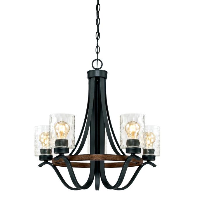 Westing House - Barnwell Five-Light, Base E26 Medium - Barnwood