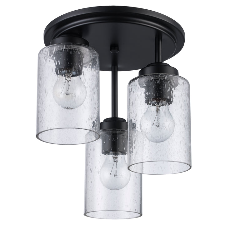 Mod Pod 3 - Light Glass Flush Mount Drop - Black