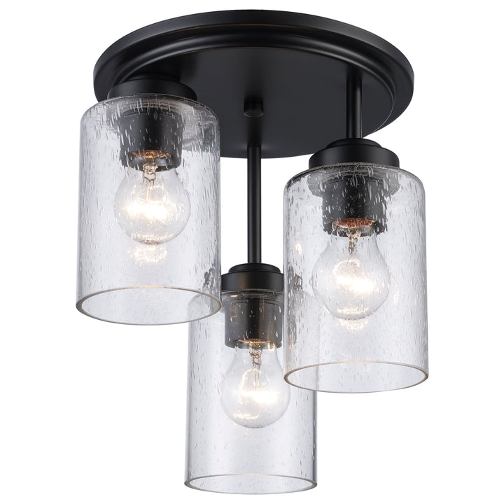 Mod Pod 3 - Light Glass Flush Drop - Black