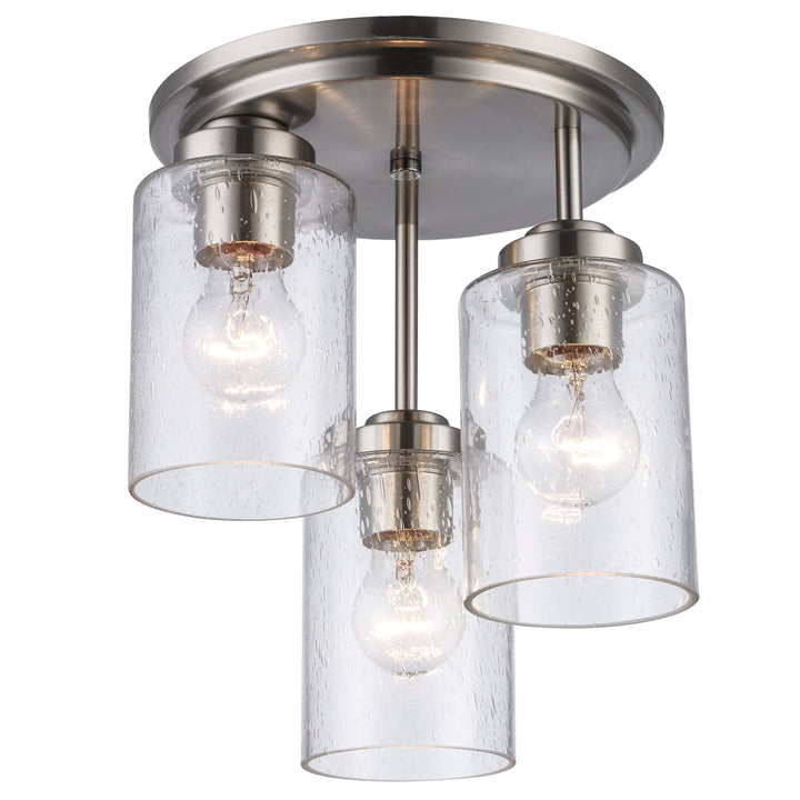 Mod Pod 3 - Light Glass Flush Mount Drop - Brushed Nickel