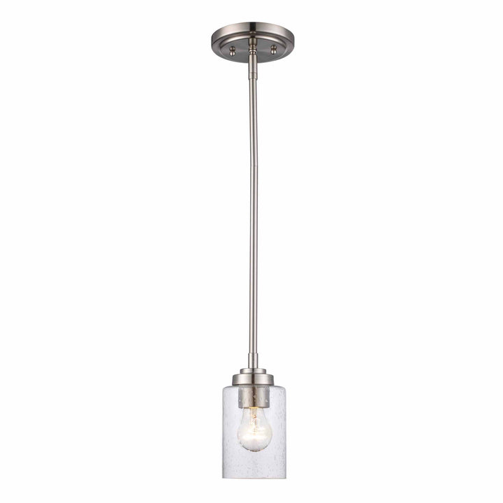 Mod Pod Indoor Mini Glass Drum Double Disk Light - Brushed Nickel