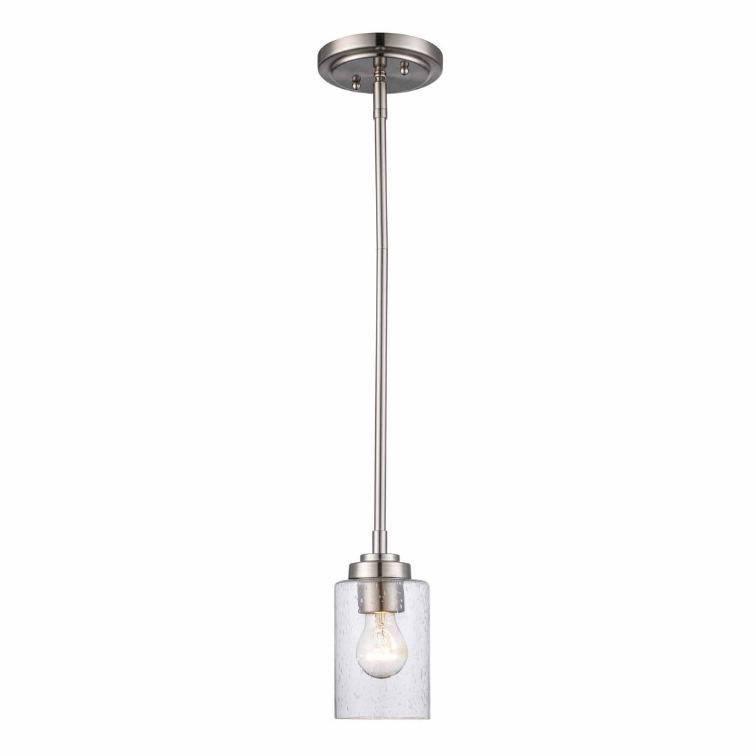 Mod Pod Indoor Mini Glass Drum Double Disk Light - Brushed Nickel