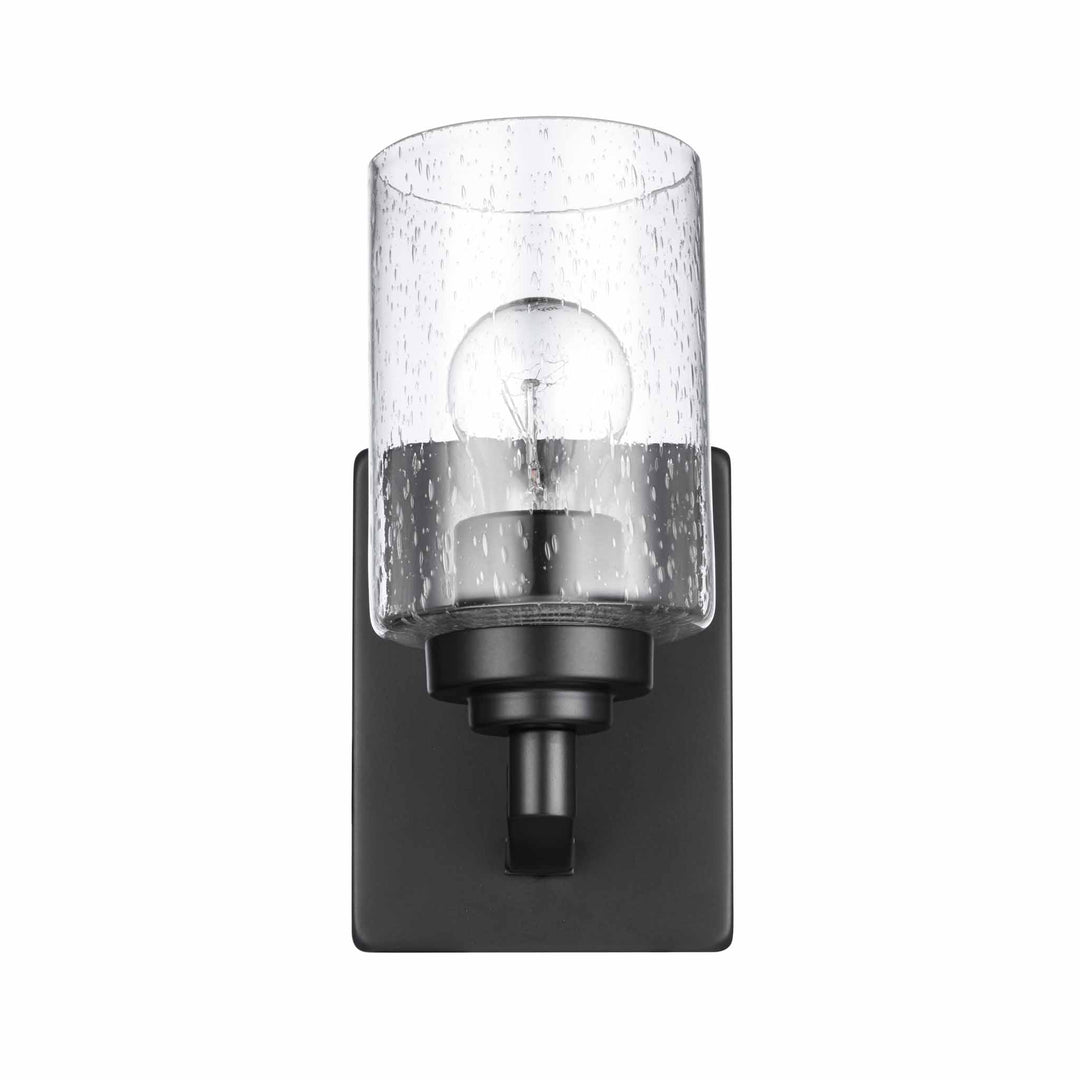 Mod Pod Indoor Glass Drum Armed Sconce Double Disk - Black