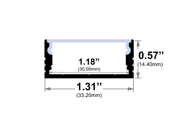 LED Channel - 1930ASL - Surface, 10 ft - Silver