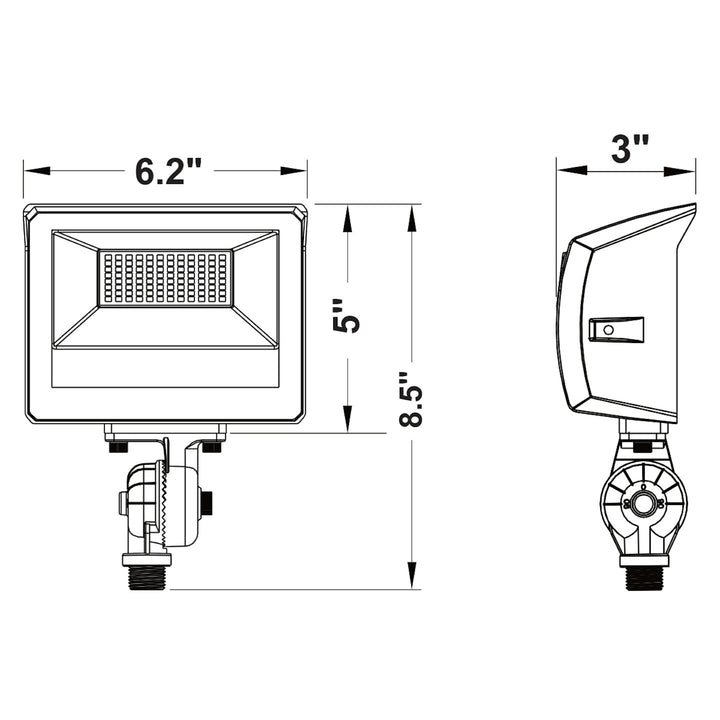 Mini Flood Light: ARCY-Line, 3-CCT & Power Select w/ Photocell 15W/25W/30W - Bronze