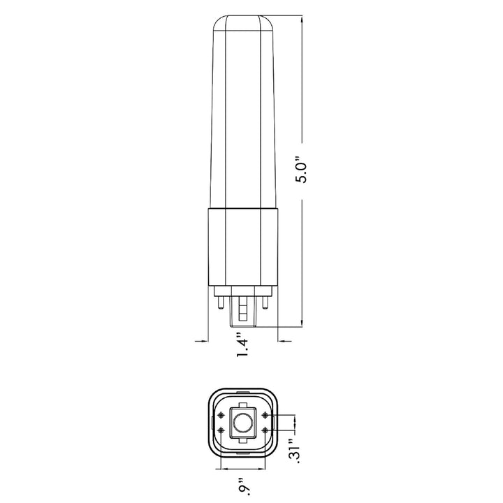 PL Lamp G24 (Hybrid) 360° Horizontal or Vertical / 13W Equivalent