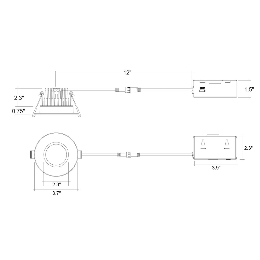 3" LED Frosted J-Box Canless Downlight 5-CCT Select 10W - White