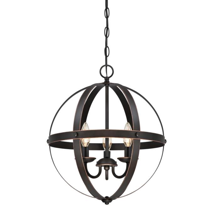 Westing House - Stella Mira Three-Light, Base E12 Lamp - Oil Rubbed Bronze