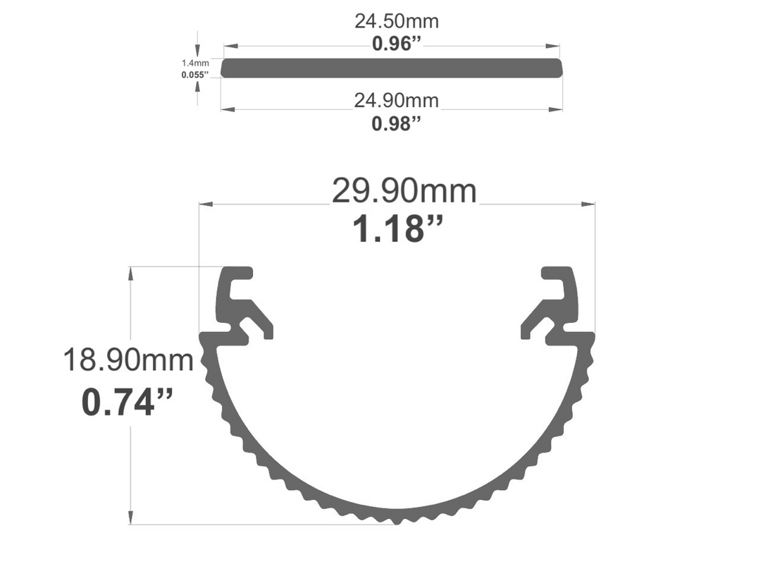 LED Channel - 959ASL - Round, 10 ft - Silver